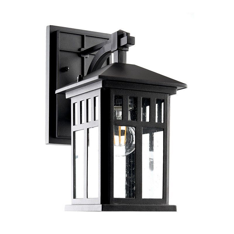 Уличные настенные светильники Светильник садово-парковый Feron PL671 на стену вниз 60W 230V E27 черный 11689 