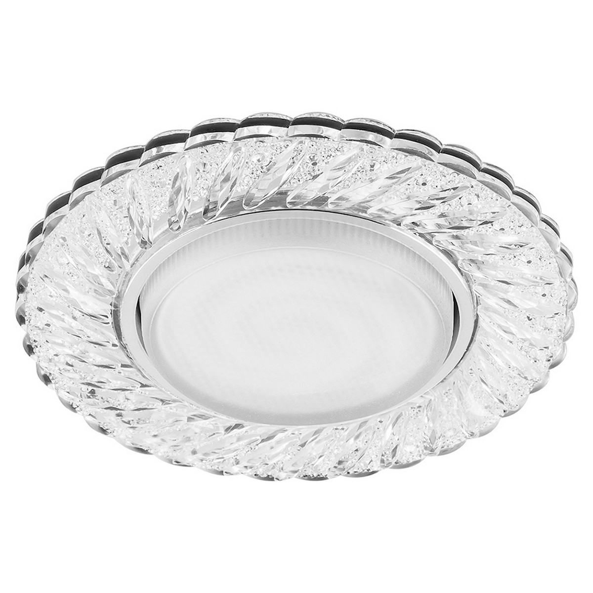 Светильник встраиваемый Feron CD4021 с белой LED подсветкой GX53 прозрачный 29474
