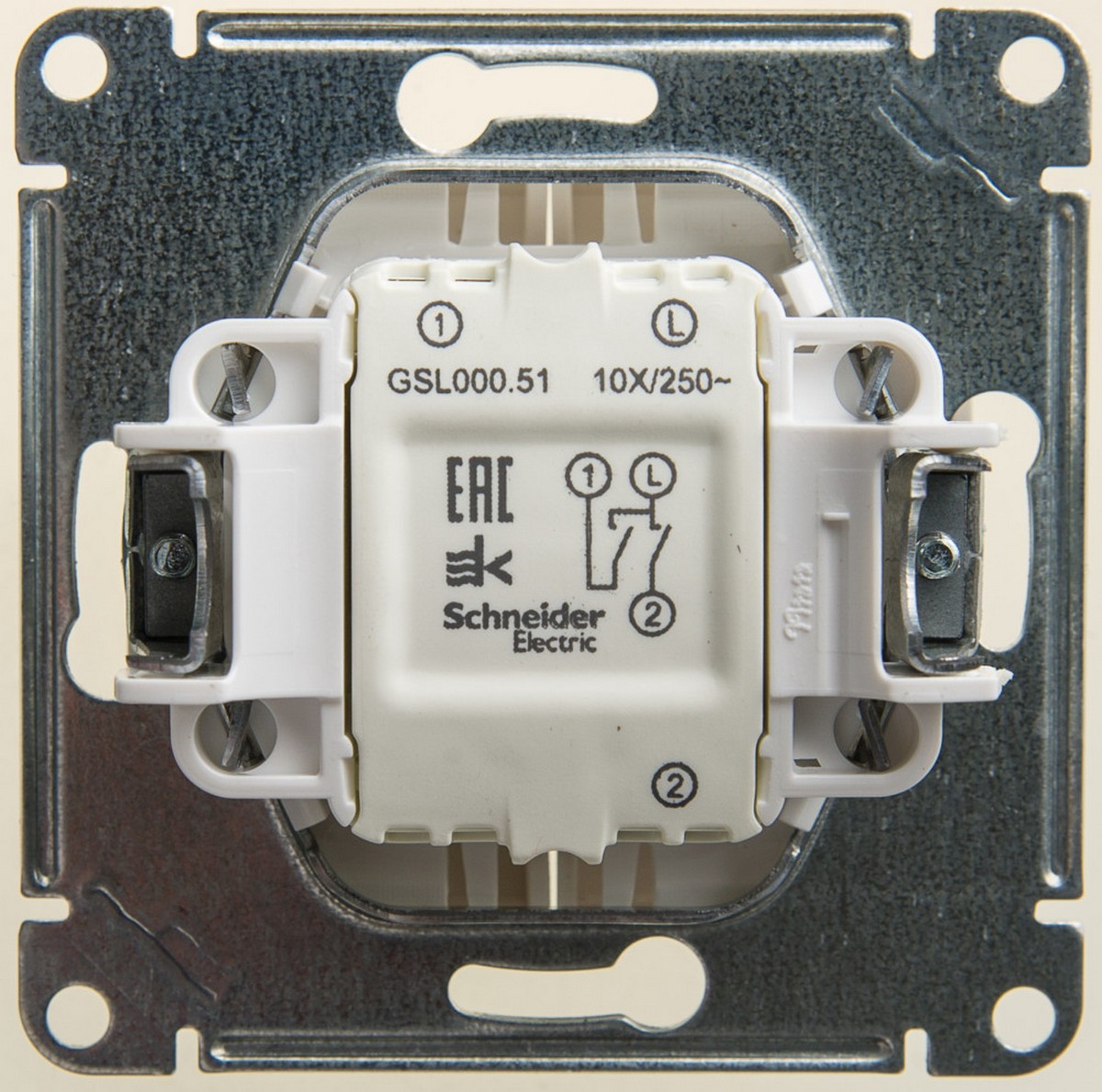 Выключатель Systeme Electric Glossa Перламутр 2-клавишный, сх.5, 10АХ механизм GSL000651