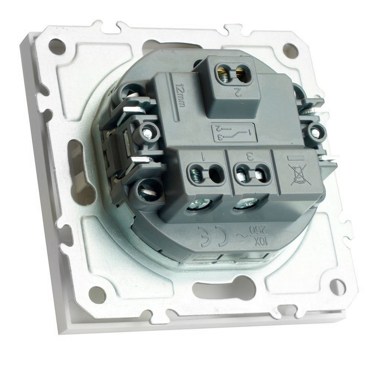 Переключатель 1-клавишный STEKKER,  Эмили, RSW10-5105-01ZK, белый фарфор, soft touch 50232