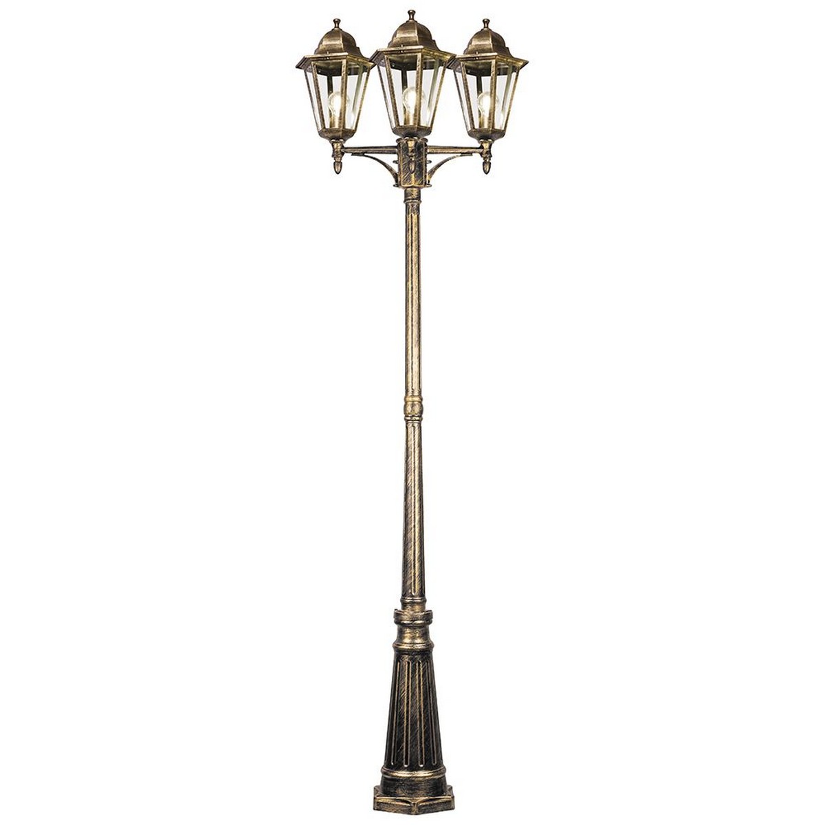 Уличные светильники столб Уличный светильник Feron 6215 столб 3*100W E27 230V, черное золото 11208 