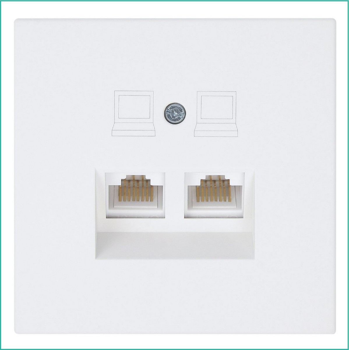 Интернет розетка JASMART FD RJ45 двойная Белый матовый (soft touch) 6106PWM
