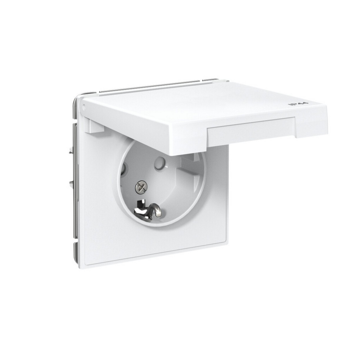 Розетка Systeme Electric ArtGallery Белый с заземл. со шт. с крышк 16А IP44 GAL440146