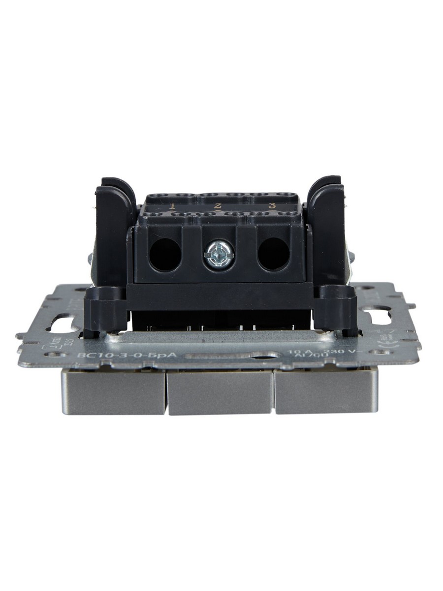 IEK Brite Алюминий Выключатель IEK BRITE 3-клавишный 10А ВС10-3-0-БрА алюминий BR-V30-0-10-K47