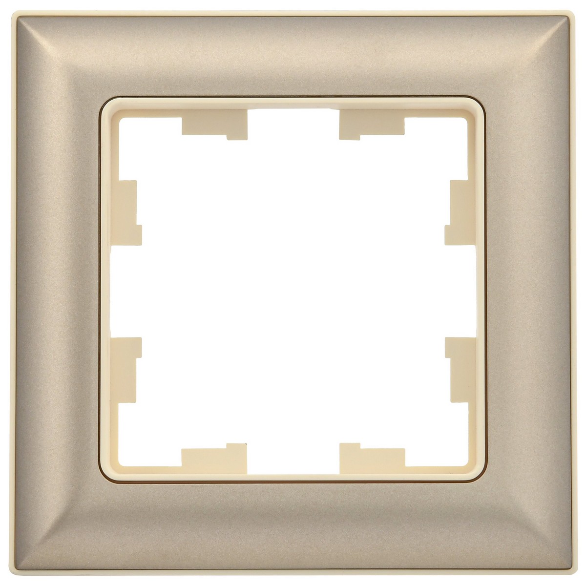 Рамка IEK BRITE DECOR Шампань/беж 3D-форма 1-м РУ-1-Бр BR-M12-12-3-K10
