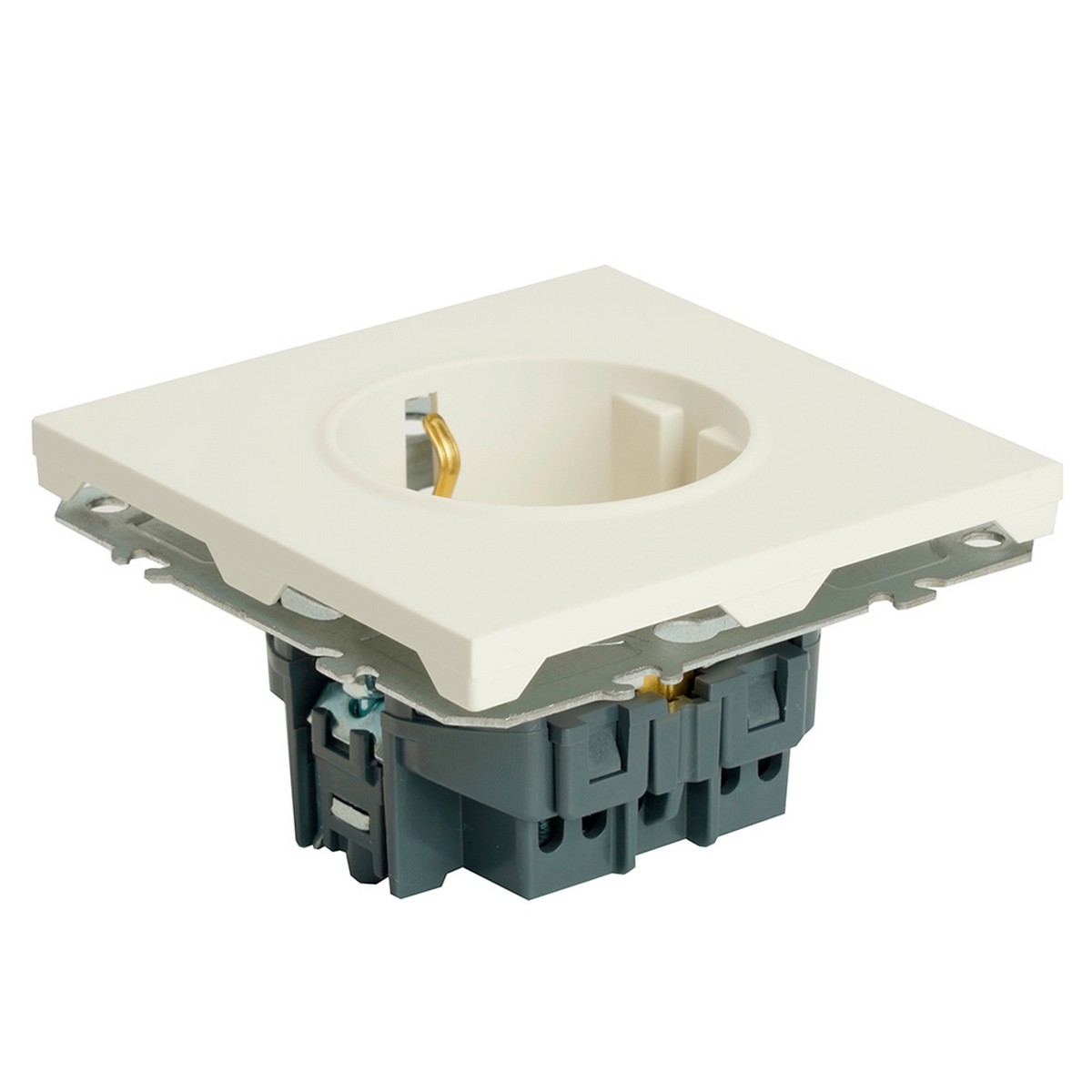 Эмили - Розетки и выключатели Stekker Розетка 1-ая с защитной шторкой с/з STEKKER Эмили RST16-5110-01 белый фарфор soft touch 49880