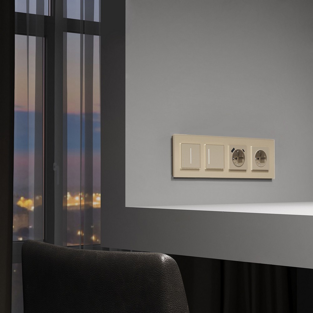 Werkel Шампань механизмы Сенсорный выключатель Werkel одноклавишный с подсветкой (шампань) W45120110