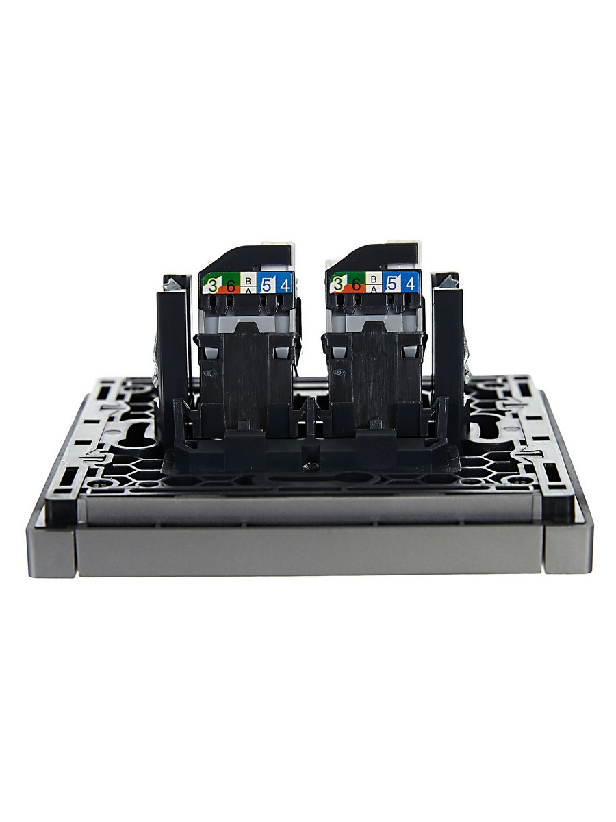 Розетка IEK FORTE&PIANO Сталь комп. 2-ая RJ45 кат.5E FP533