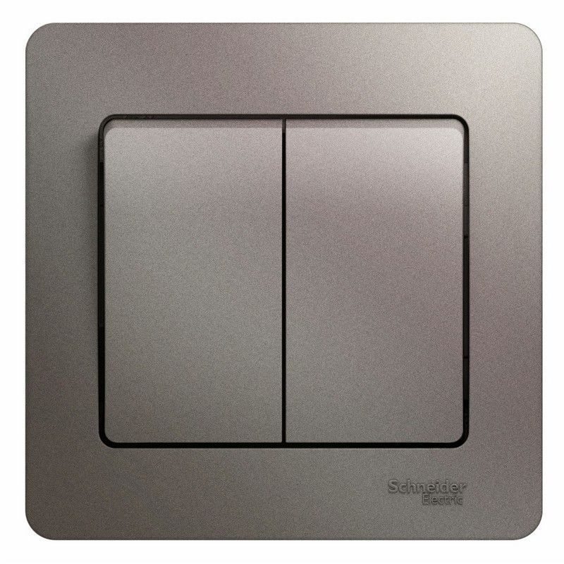 Glossa Платина Выключатель 2-клавишный Systeme Electric Glossa Платина (в сборе) GSL001252