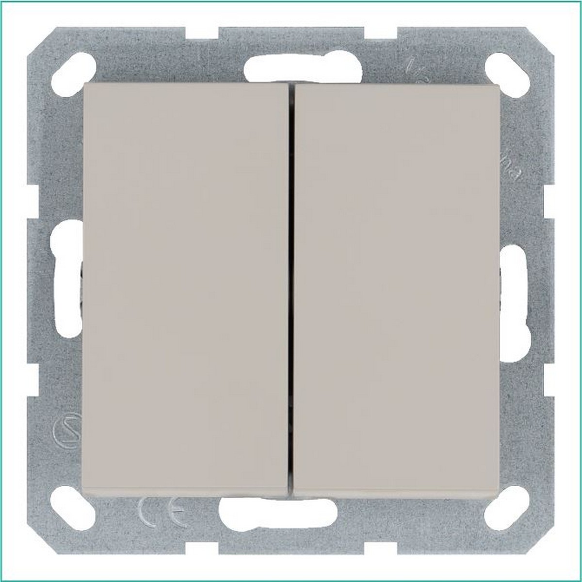 JASMART G - розетки и выключатели Выключатель JASMART двухклавишный проходной Тауп G3022T