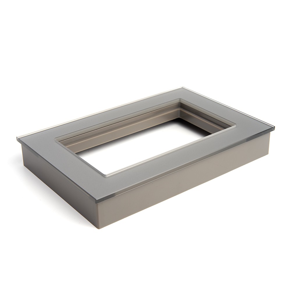 Катрин - Розетки и выключатели Stekker Рамка 2-местная (без перемычки) стекло STEKKER GFR00-7012-03 серия Катрин серебро 39568