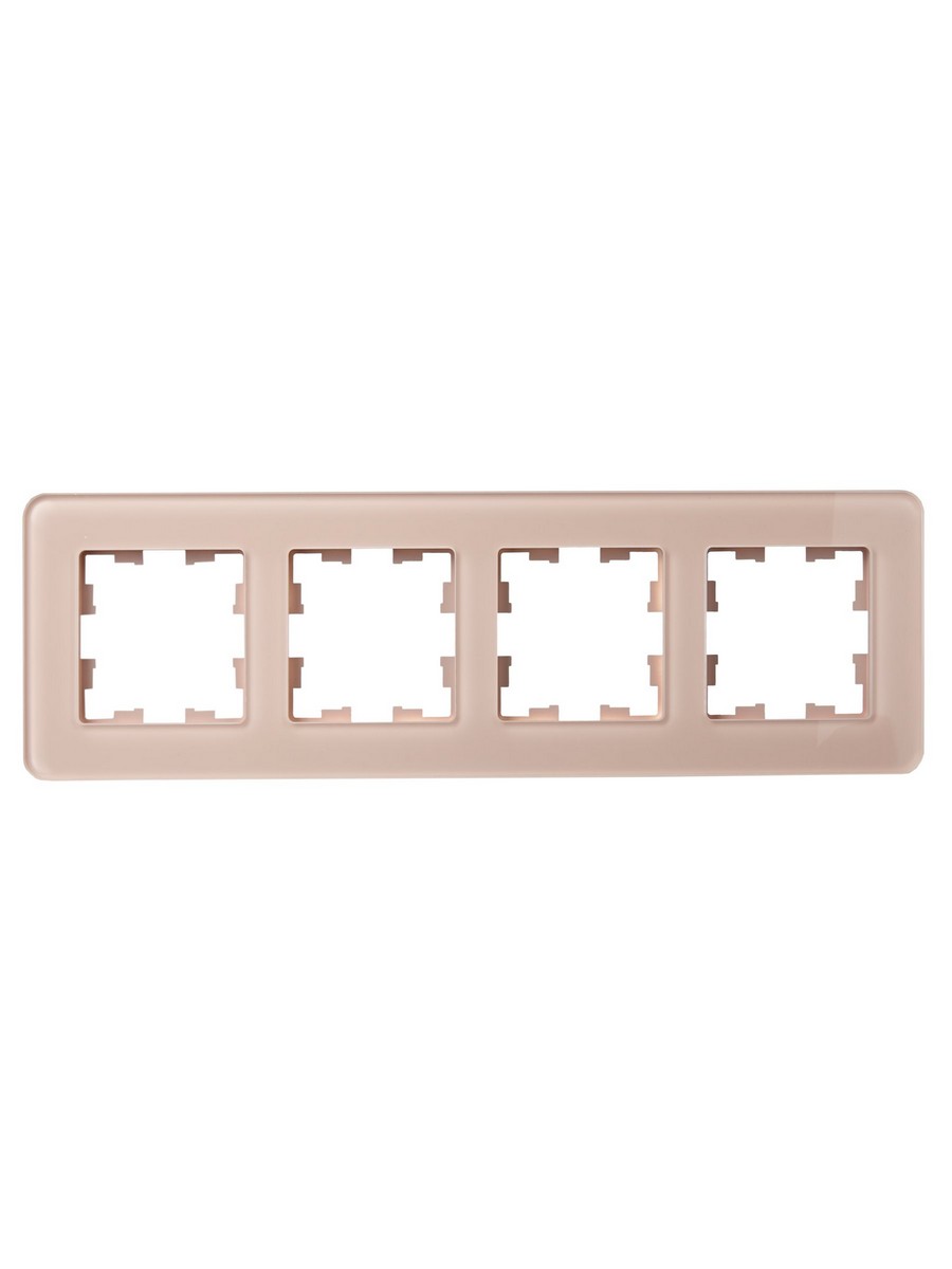 Рамка IEK BRITE DECOR Дымчатый матовый стекло скругл.угол 4-м РУ-4-2-Бр RE BR-M42-G-41-K97