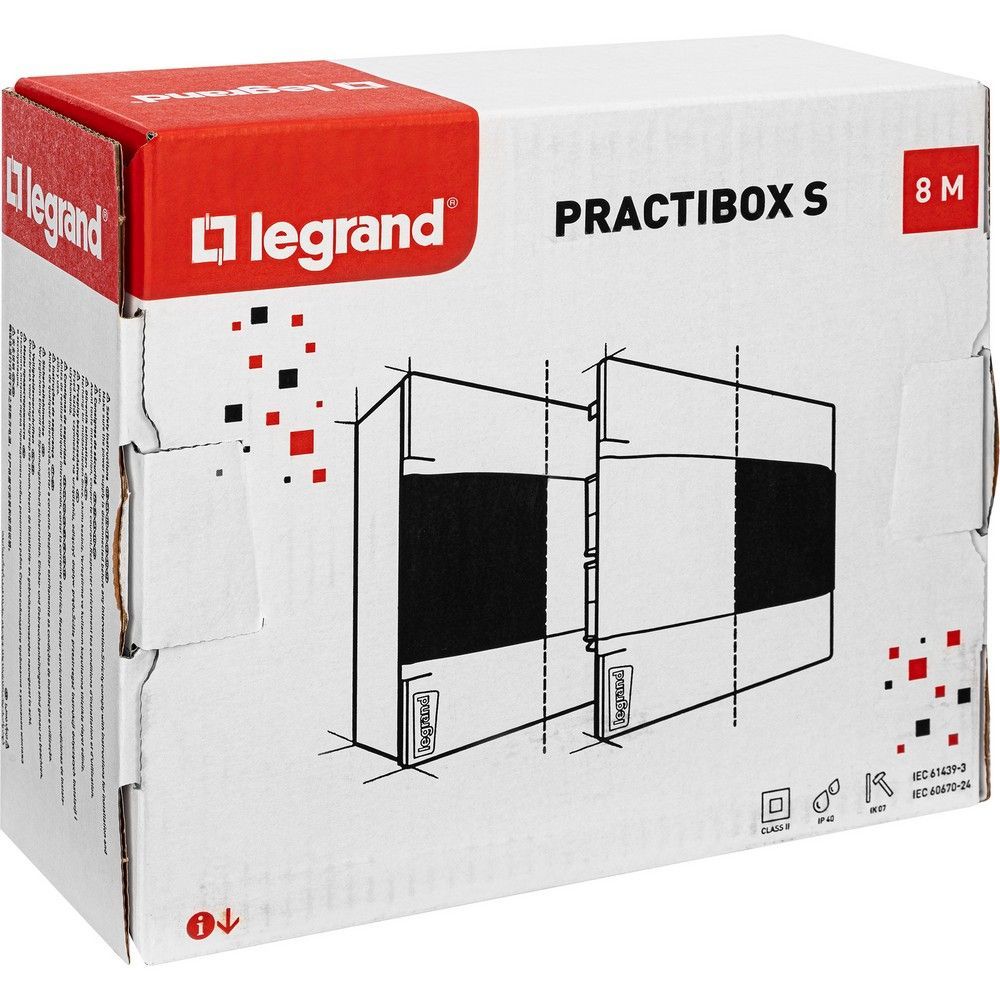 Пластиковые боксы и щиты Legrand Пластиковый щиток Legrand Practibox S Встраиваемый 8 мод 1X8 Белая дверь 134548