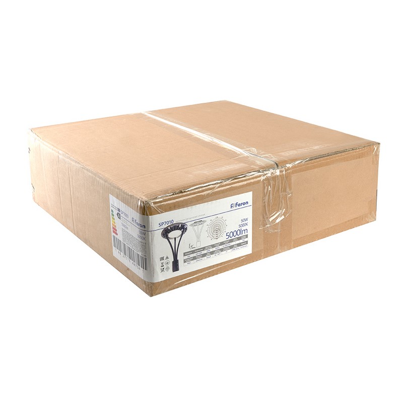 Светильник уличный FERON SP7010 50W 5000lm 5000K черный 41588