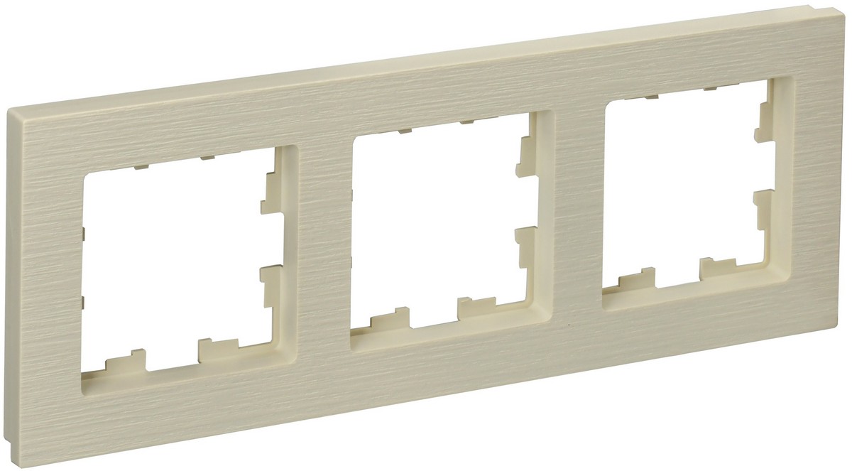 Рамка IEK BRITE DECOR Бежевый рифленый 3-м РУ-3-Бр BR-M32-51-K10