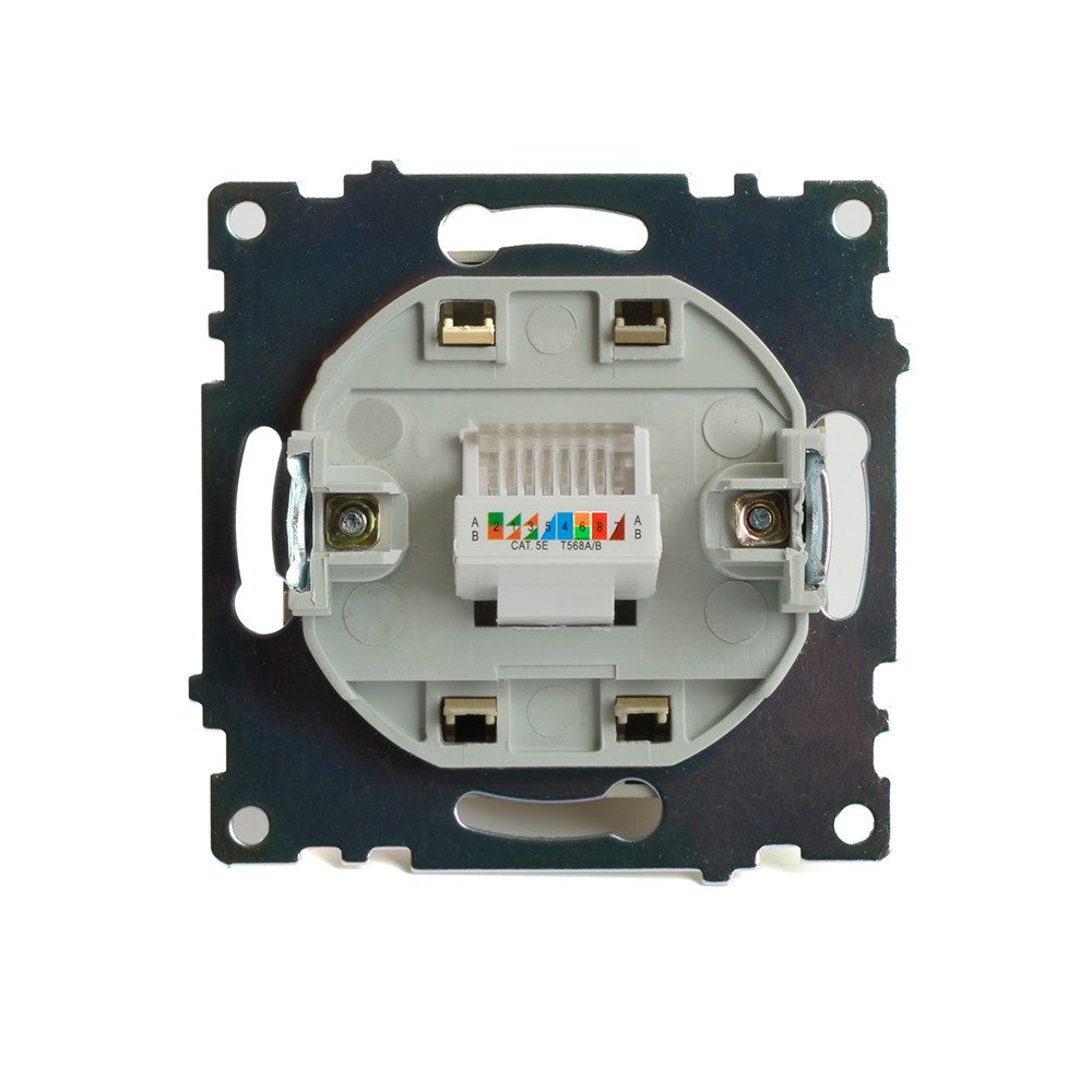 Розетка компьютерная 1-местная RJ-45 STEKKER GLS00-7107-08 Катрин золото 49227
