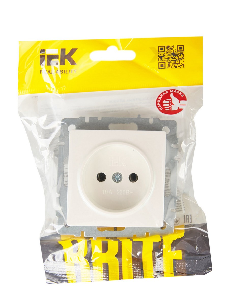 IEK Brite Жемчуг Розетка IEK BRITE б/з без шторок 10А РС10-1-0-БрЖ жемчуг BR-R10-10-K36