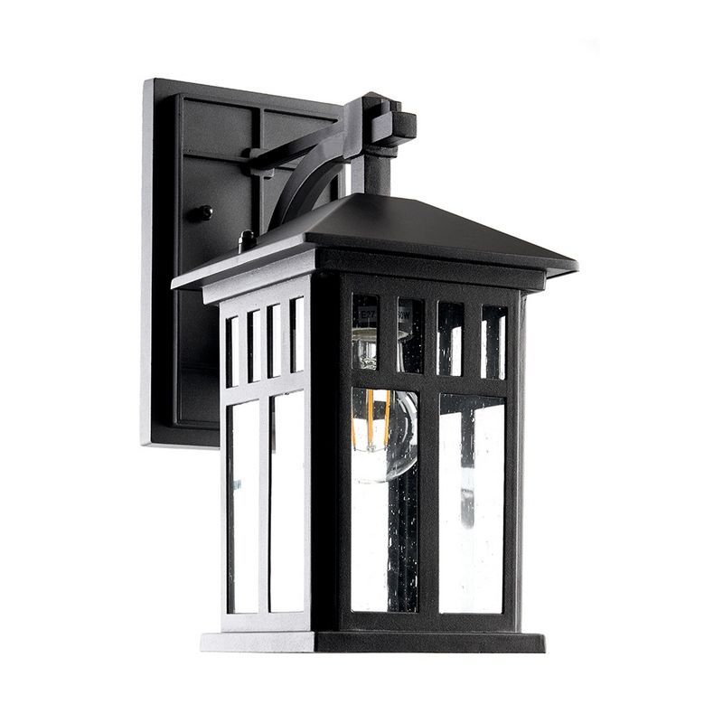 Уличные настенные светильники Светильник садово-парковый Feron PL671 на стену вниз 60W 230V E27 черный 11689 