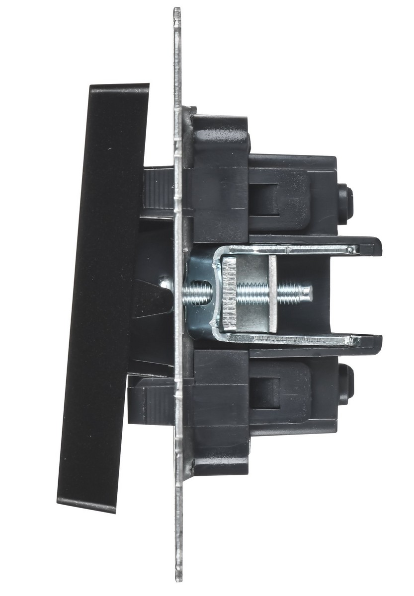 IEK Brite Черный Выключатель IEK BRITE Черный 2-кл. перекрестный 10А ВС10-2-3-БрЧ