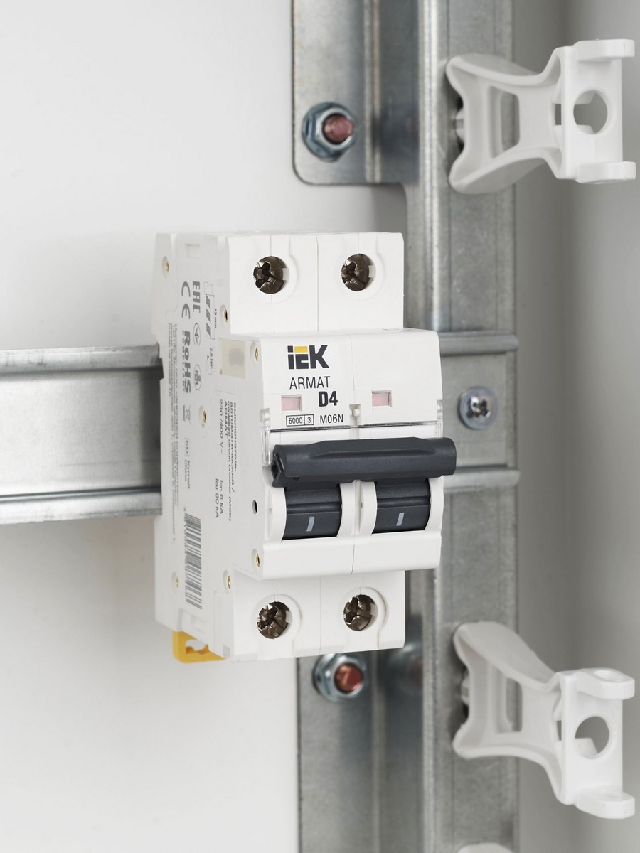 2 полюсные (двухполюсные) Автоматический выключатель IEK ARMAT M06N 2P D 4А AR-M06N-2-D004 