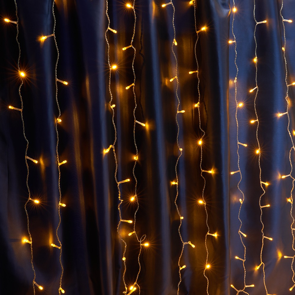 Светодиодная гирлянда Feron CL18 занавес статчиная 15*15м + 3м 230V желтый 220V 41622