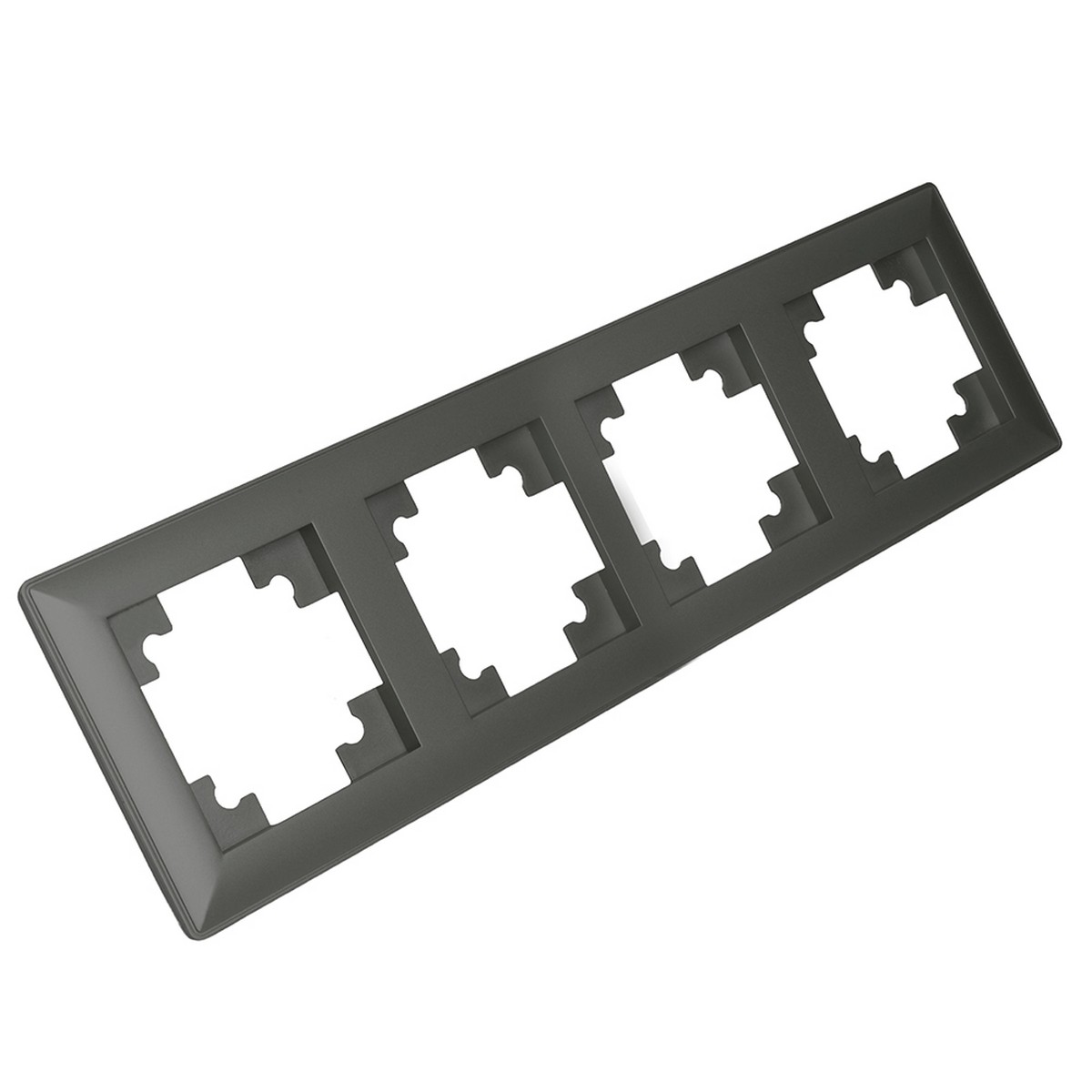 Катрин - Розетки и выключатели Stekker Рамка STEKKER 4-местная Катрин пластик графит PFR00-7004-06 39810