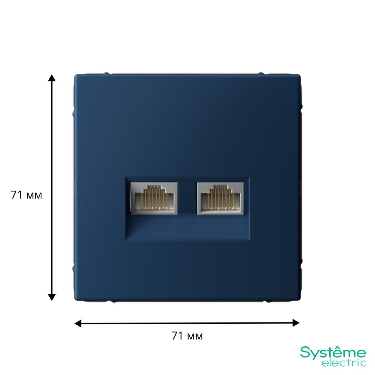 ArtGallery Аквамарин Розетка компьютерная Systeme Electric ArtGallery Аквамарин двойная RJ45+RJ45, кат. 5е,