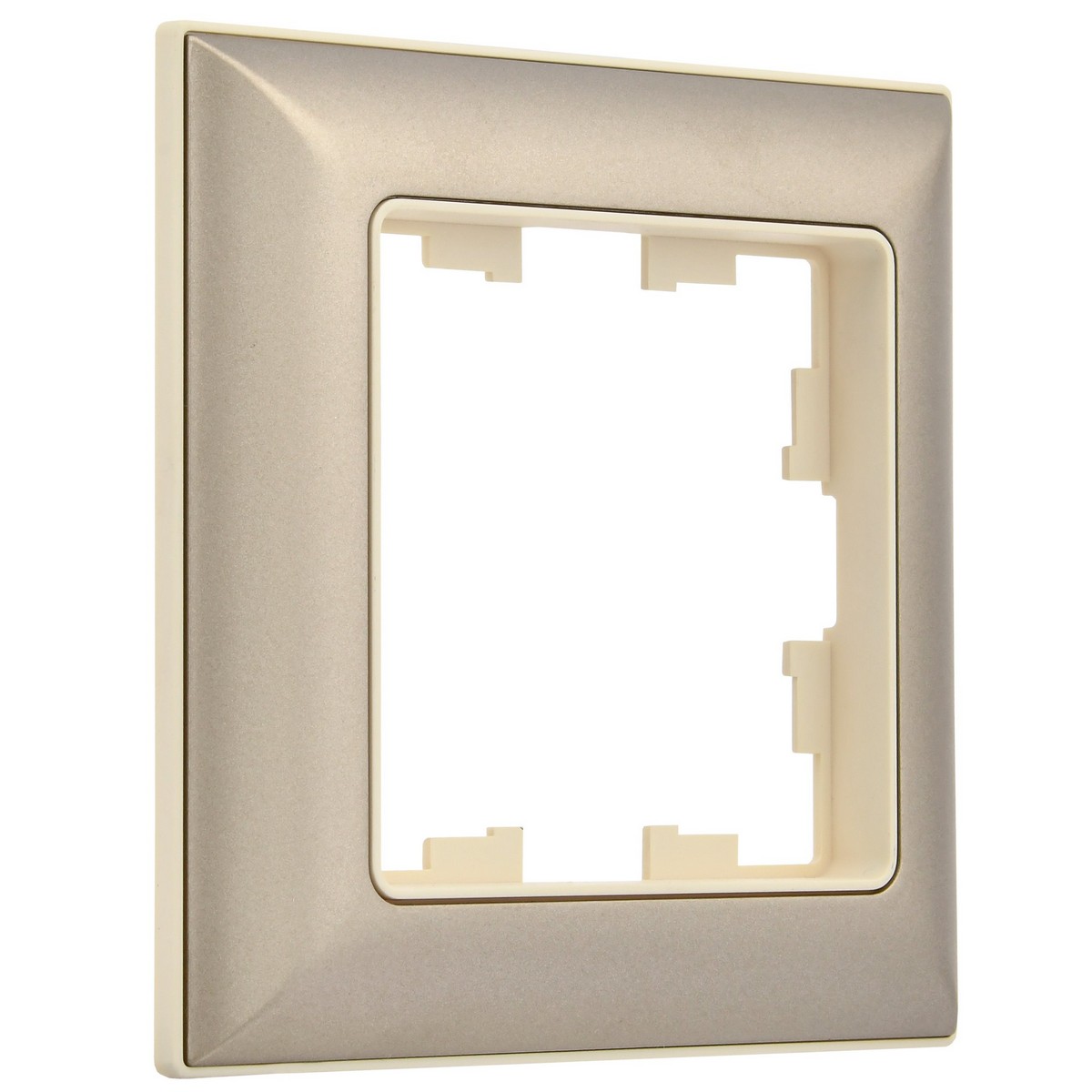 Рамка IEK BRITE DECOR Шампань/беж 3D-форма 1-м РУ-1-Бр BR-M12-12-3-K10