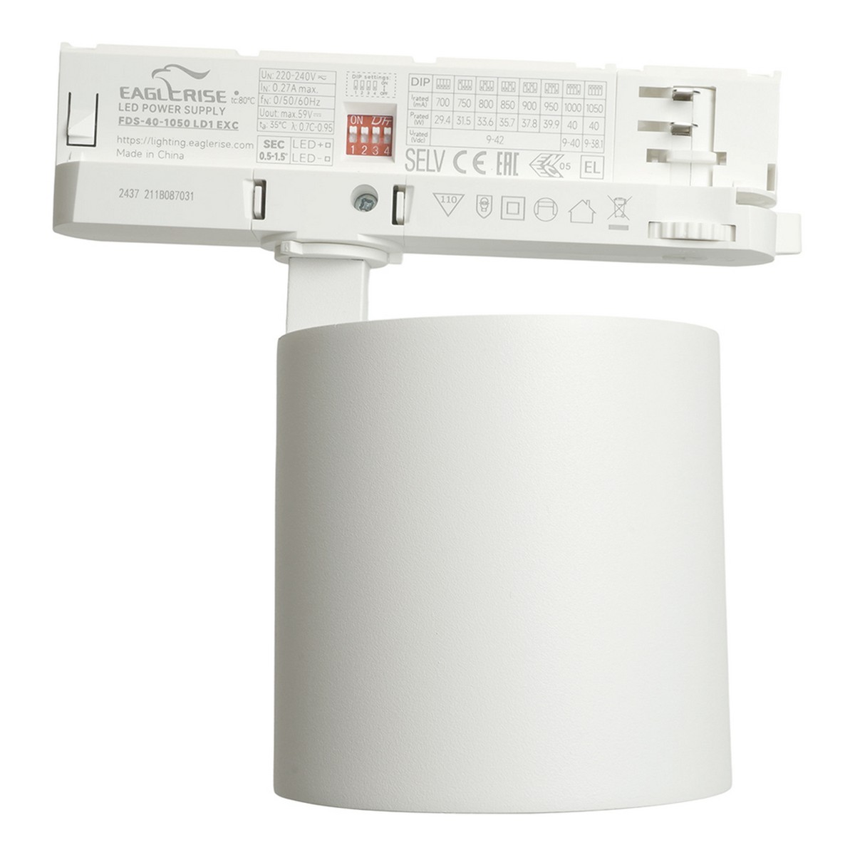 Светодиодный светильник Feron TR Reflex трековый 40W 4000К, 36 градусов, белый, 3х фазный с функцией выбора мощности 52058