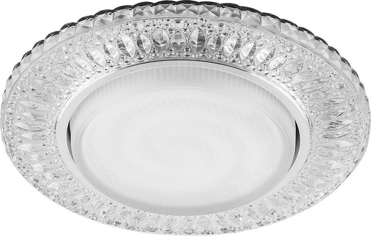Светильник встраиваемый Feron CD4022 с белой LED подсветкой GX53 прозрачный 29475