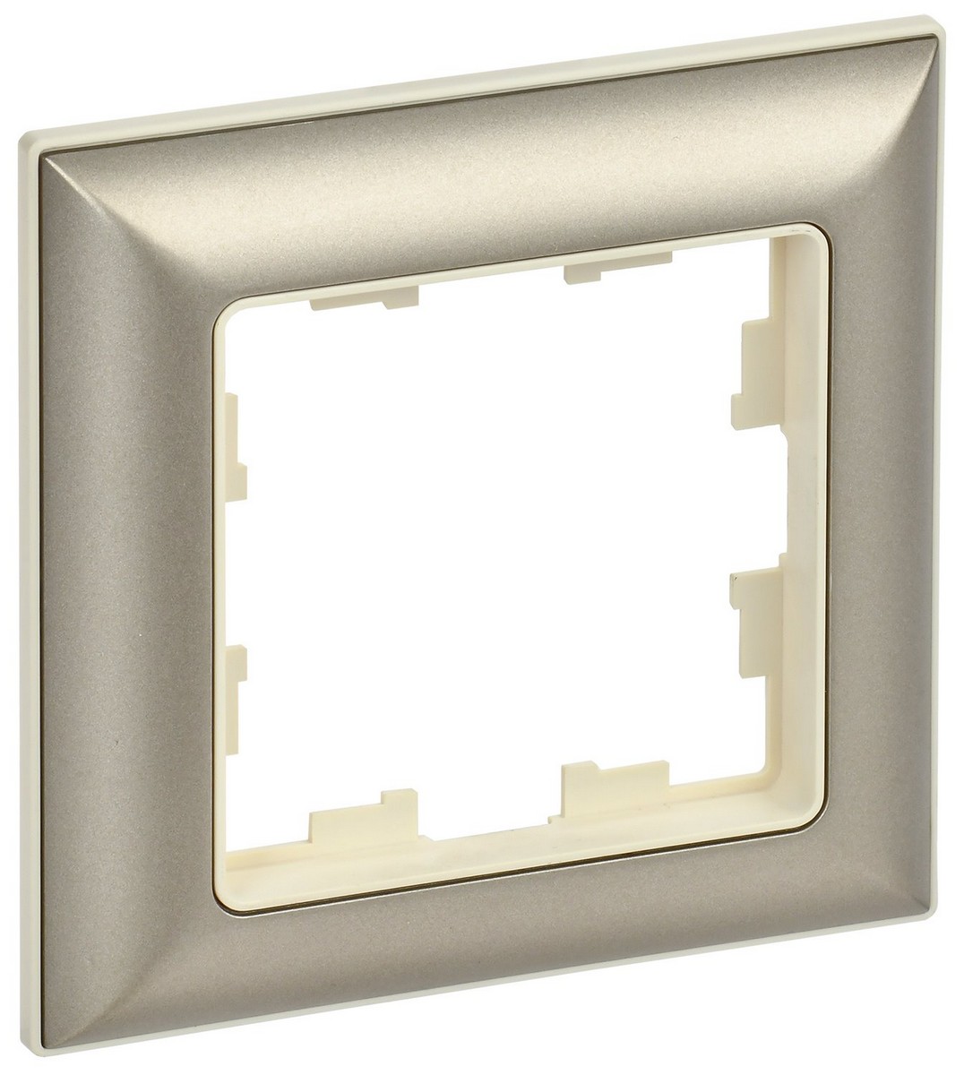 Рамка IEK BRITE DECOR Шампань/беж 3D-форма 1-м РУ-1-Бр BR-M12-12-3-K10