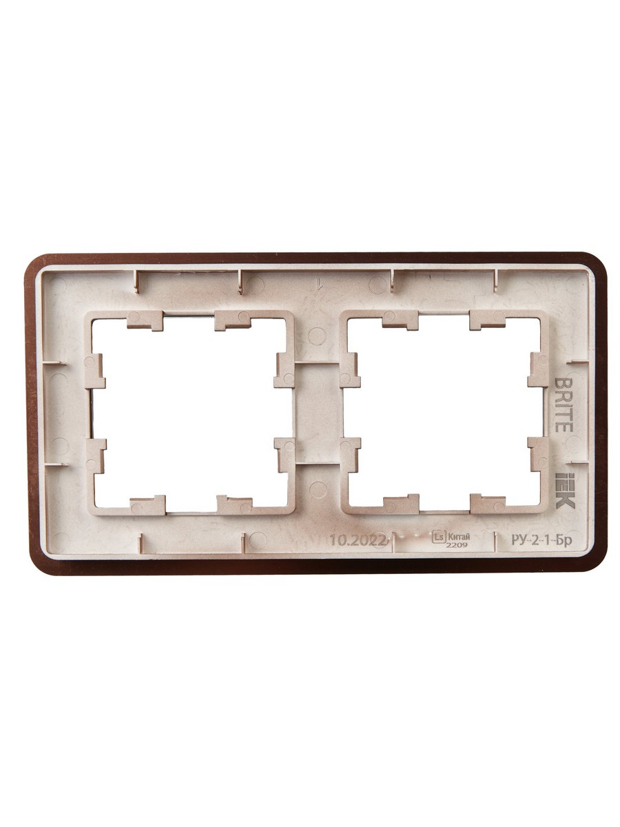 Рамка IEK BRITE DECOR Коричневый металл скругл.угол 2-мест. РУ-2-1-Бр RE AL BR-M22-M-21-K30