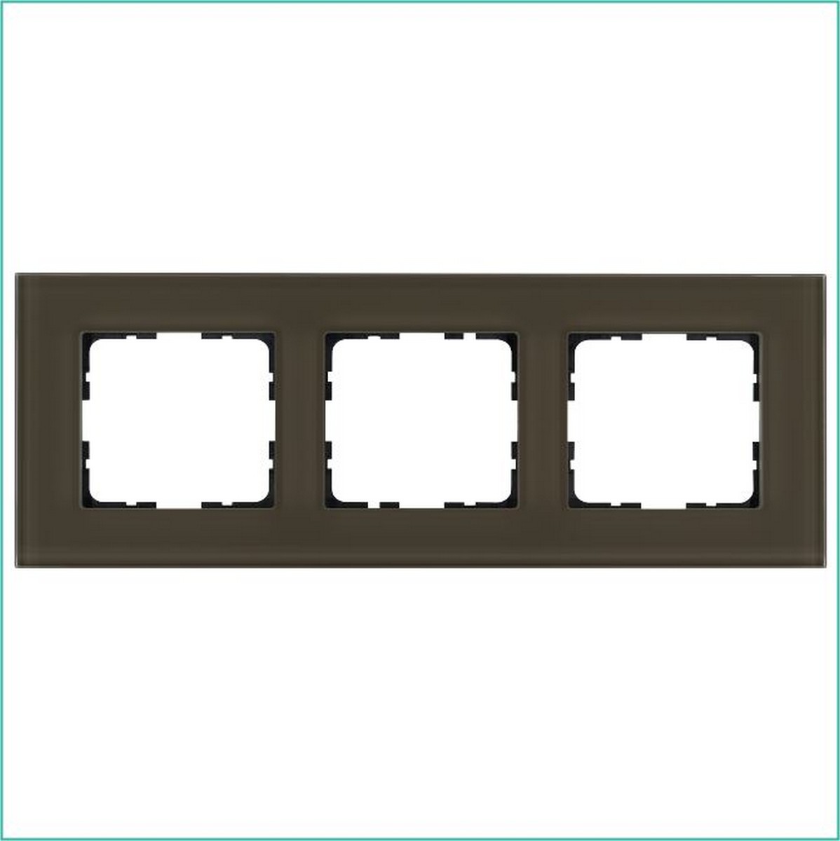 JASMART G - розетки и выключатели Рамка JASMART 3-постовая стекло Каперсовый GLASS G1003GT