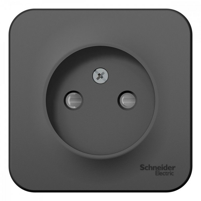 Blanca антрацит розетки и выключатели Розетка SE Blanca б/з Антрацит наружный со шторками изолир. пластина BLNRA001116