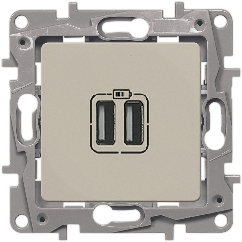 Legrand Etika Слоновая кость Розетка USB Legrand Etika слоновая кость 2-ая 240В/5В 2400мА 672394