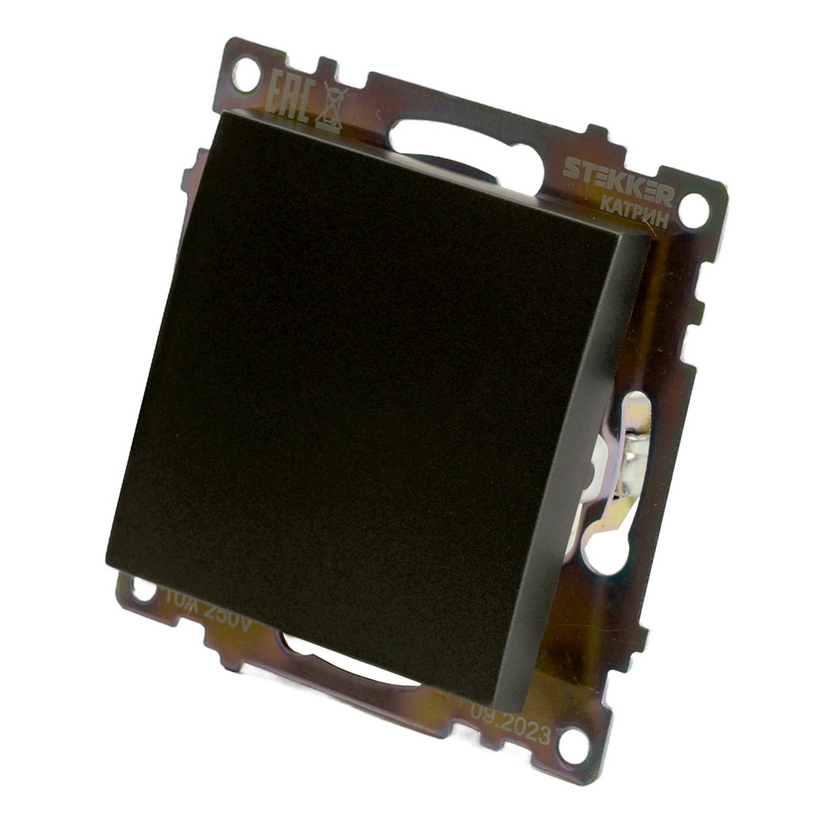 Катрин - Розетки и выключатели Stekker Переключатель 1-клавишный STEKKER GLS10-7105-06 250V 10А Катрин графит 49412