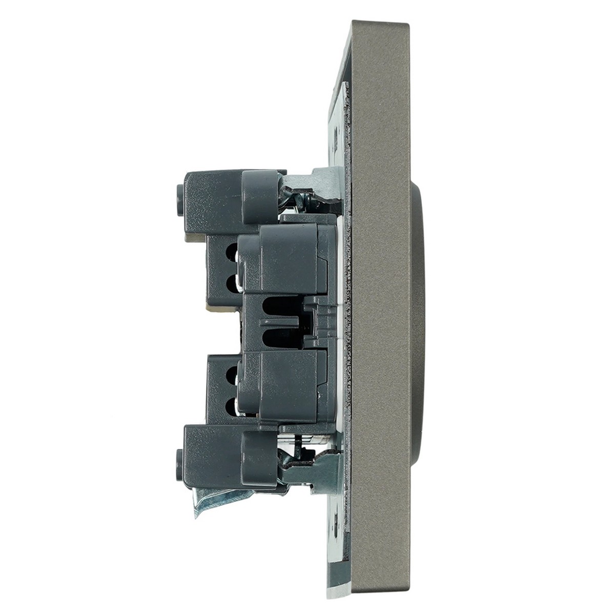 Розетка 2-ая с защитной шторкой б/з 16A STEKKER Эмили RST10-5116-09 антрацит soft touch 49929