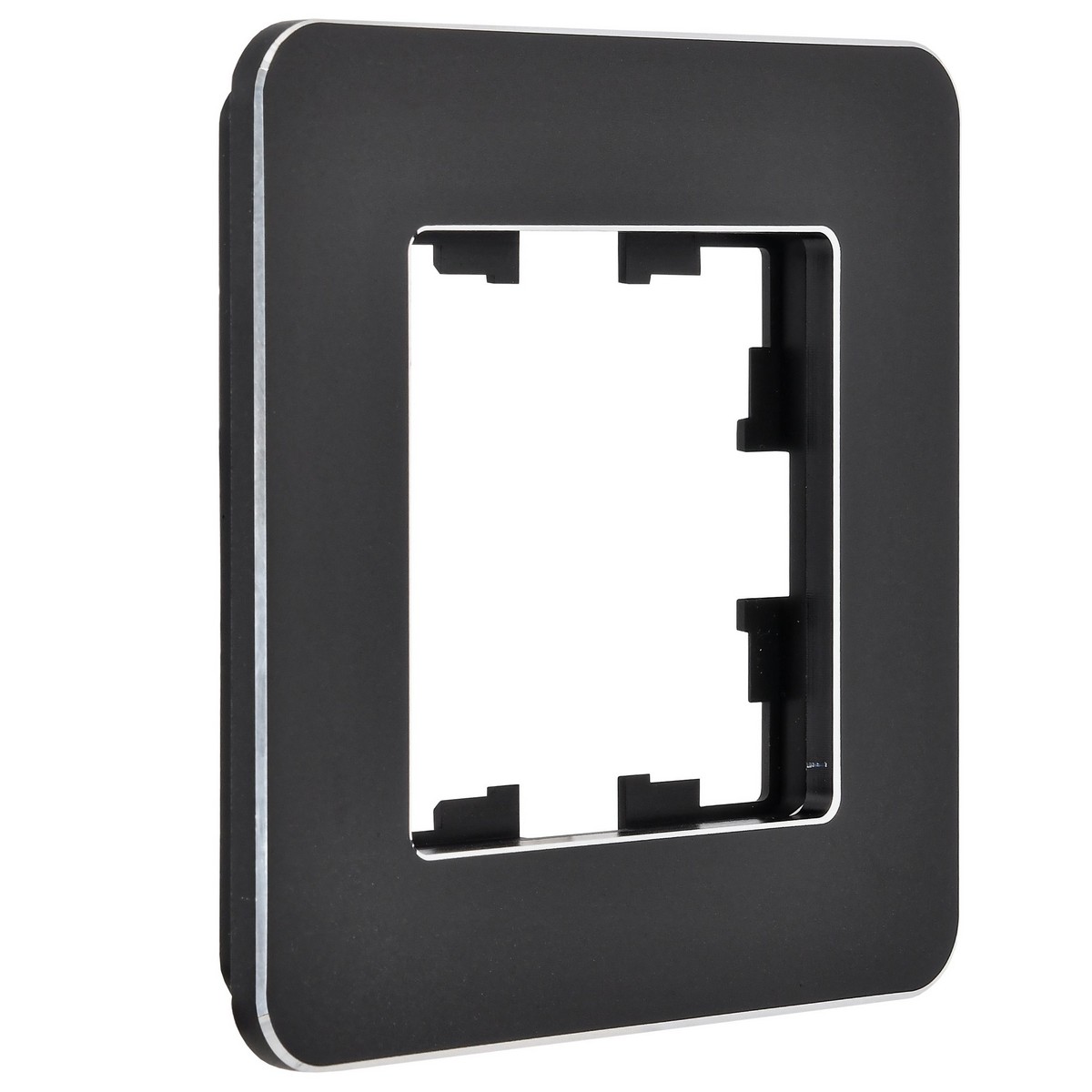 IEK Brite Рамки Рамка IEK BRITE DECOR Черный металл. скругл.угол 1-м РУ-1-1-Бр RE BR-M12-M-01-K02