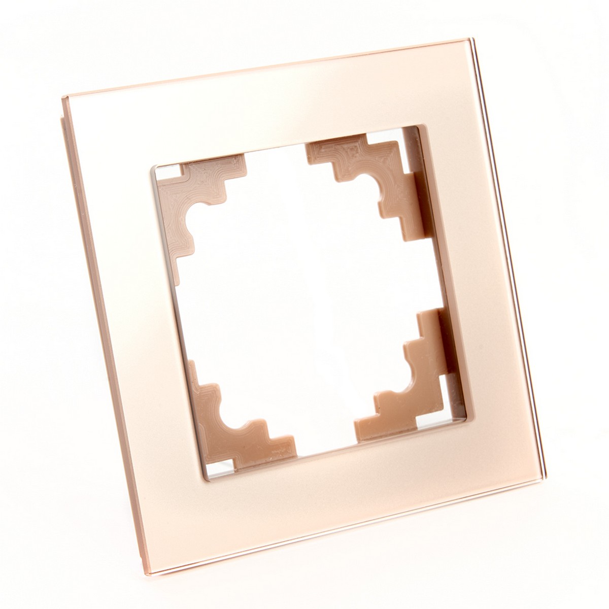 Катрин - Розетки и выключатели Stekker Рамка 1-местная стекло STEKKER GFR00-7001-02 серия Катрин шампань 39527