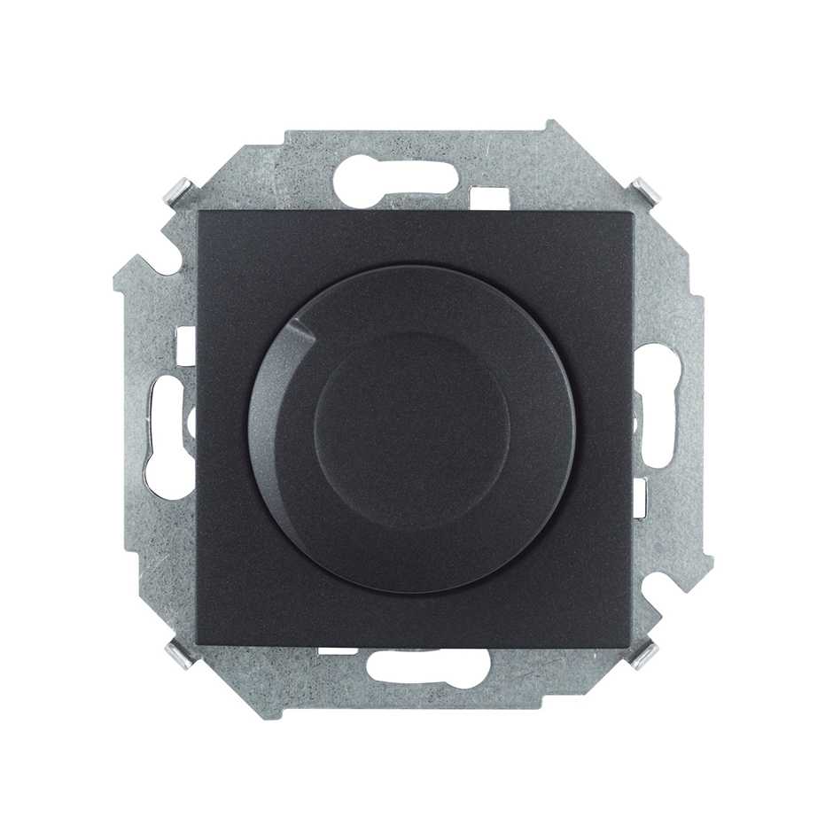 Розетки и выключатели Simon 15 Графит Светорегулятор Simon 15 Графит поворотно-нажимной электронный проходной 500Вт 1591311-038