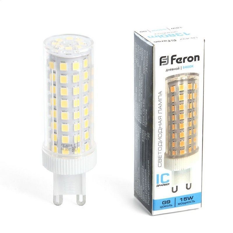 G9 Лампа светодиодная Feron LB-437 G9 15W 6400K 38214 