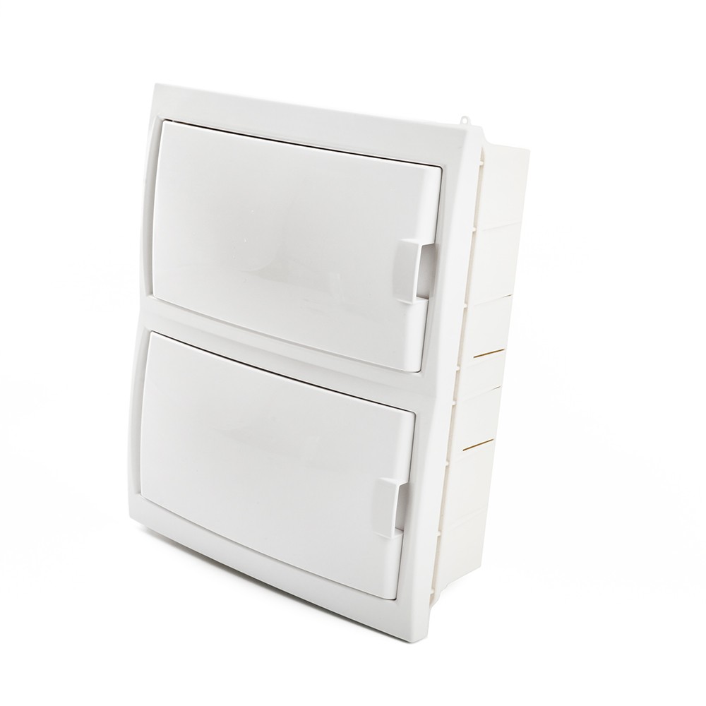 Пластиковые боксы и щиты Stekker Бокс встраиваемый STEKKER EBX50-2/16-20 16 модулей белый пластик серия Standart 49638