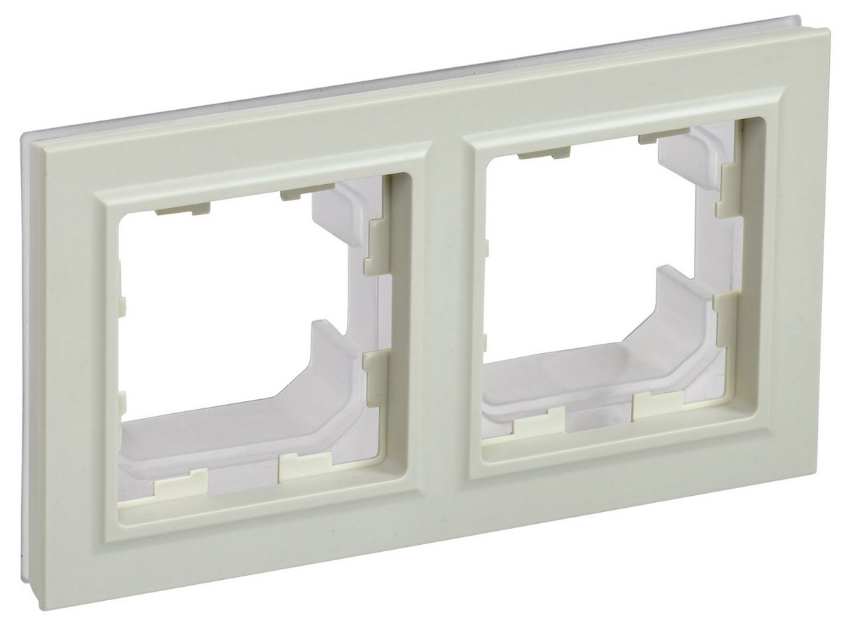 IEK Brite Рамки Рамка IEK BRITE 2-местная IP44 РУ-2-БрКр-44 бежевый BR-M22-44-K10