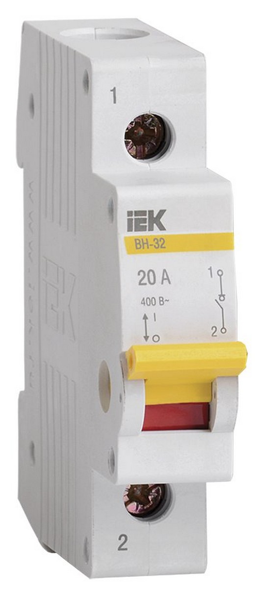 Выключатель нагрузки IEK KARAT (мини-рубильник) ВН-32 1Р 20А MNV10-1-020