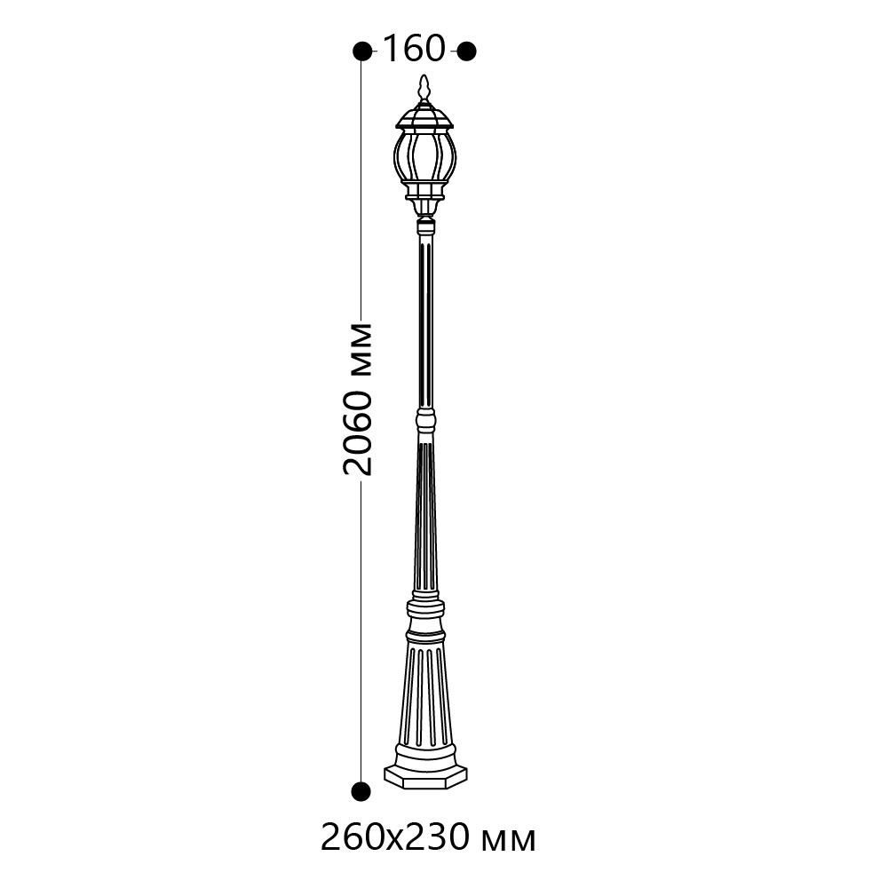 Уличный светильник Feron 8111 столб 100W E27 230V, черный 11212