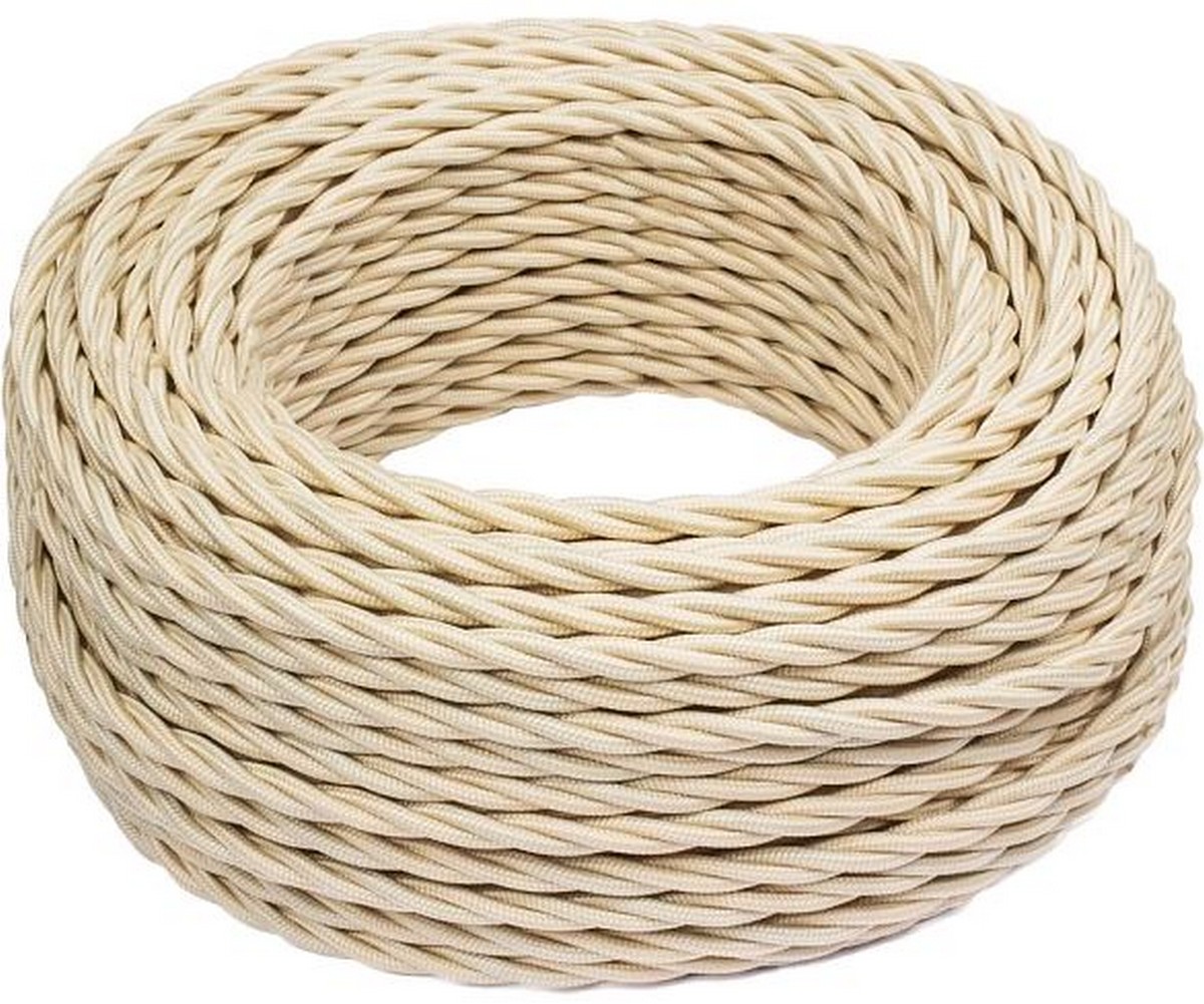 Витой ретро провод (кабель) Витой провод BIRONI Песочное золото матовый 3*2,5 150м B1-435-719-150 