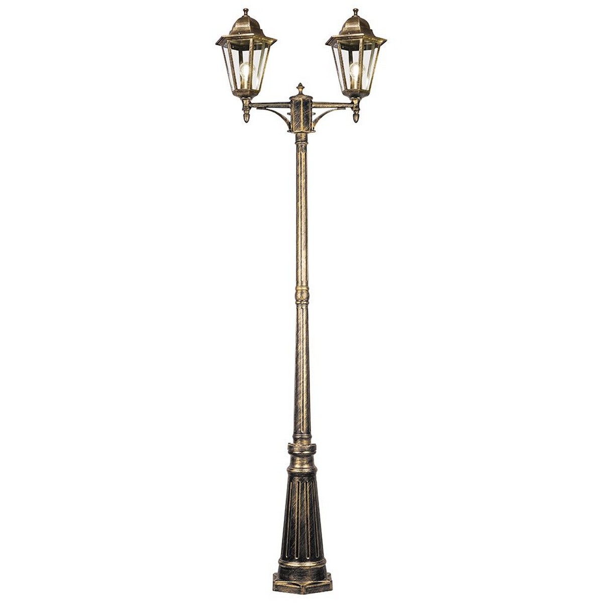 Уличные светильники столб Уличный светильник Feron 6214 столб 2*100W E27 230V, черное золото 11207 