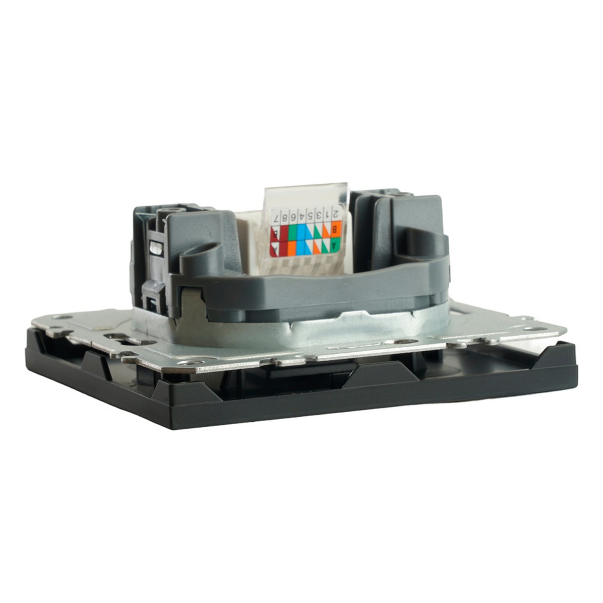 Розетка компьютерная 1-ая RJ-45 STEKKER Эмили RST00-5117-05 черный уголь soft touch 49847