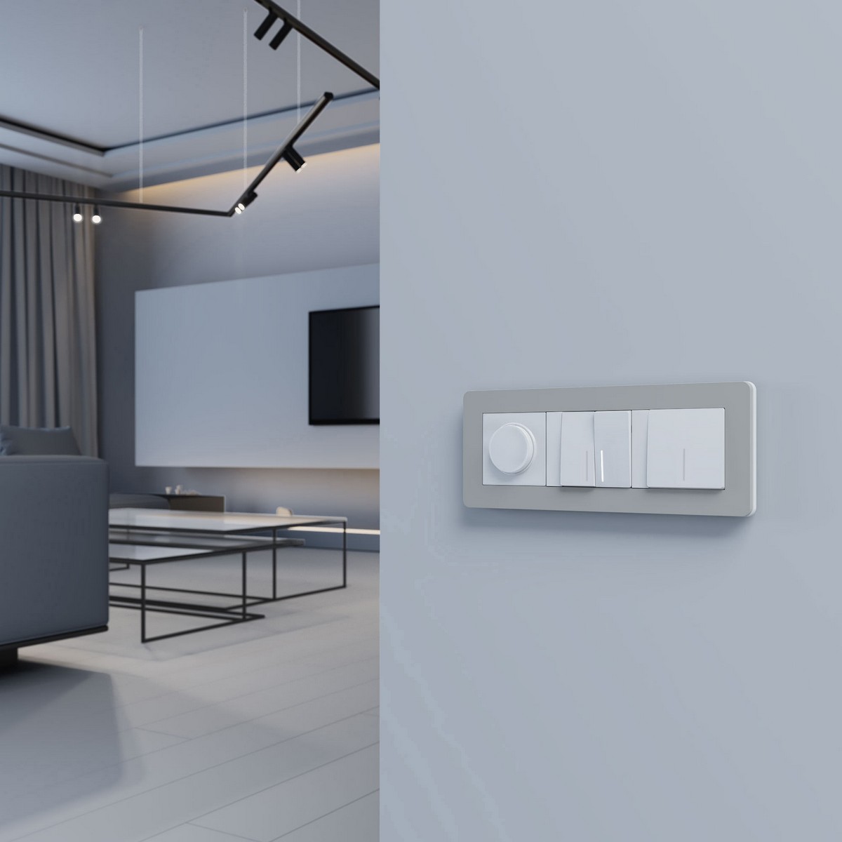 Рамки Werkel Split Рамка Werkel на 3 поста Split (дымчатый/белый, soft-touch) W0033067