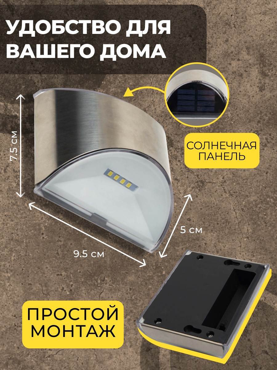 Светодиодные ландшафтные светильники Светильник Solar LED MP106 для архитектурной подсветки на солнечной батарее 48106 